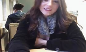 Amateur   Brunette Cutie Library Show